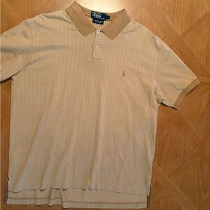 Ralph Lauren Men's Herringbone Pima Cotton Beige Polo Shirt
